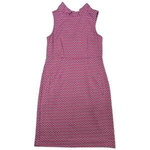 Tyler Boe Ella Diamond Print Sleeveless Dress Ruffle Back Pink Blue Sz XS